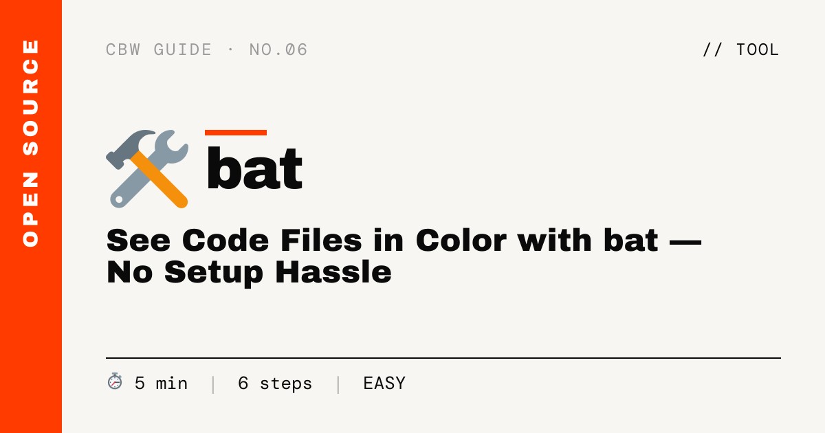 See Code Files in Color with bat — No Setup Hassle