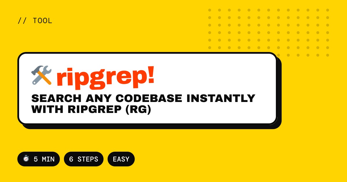 Search Any Codebase Instantly with ripgrep (rg)