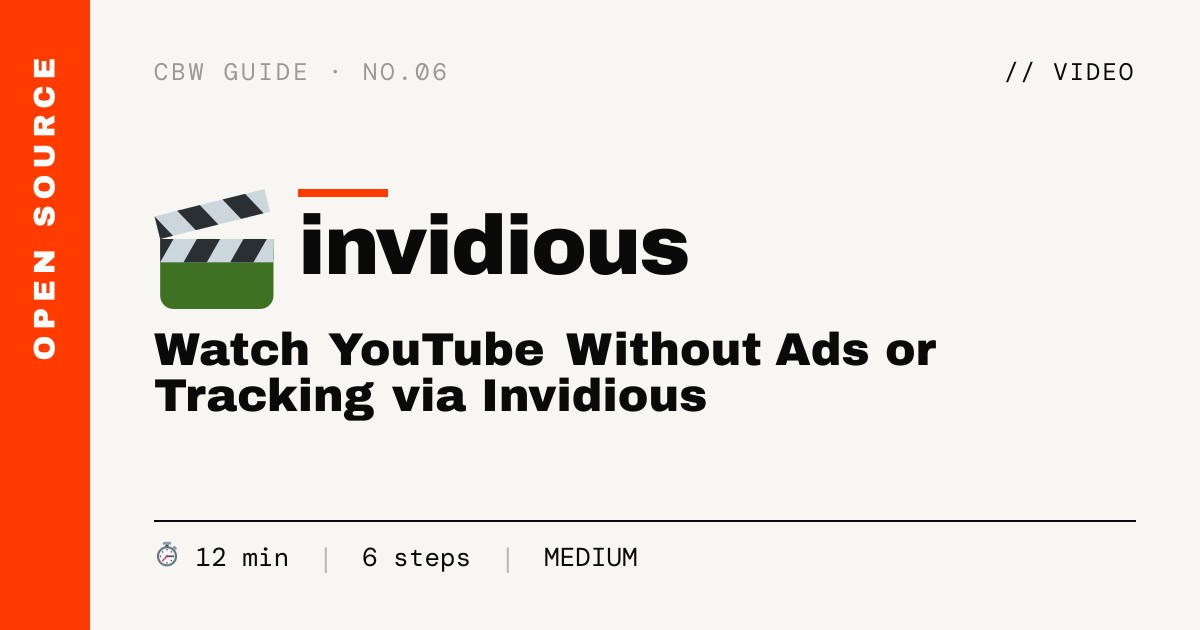 Watch YouTube Without Ads or Tracking via Invidious