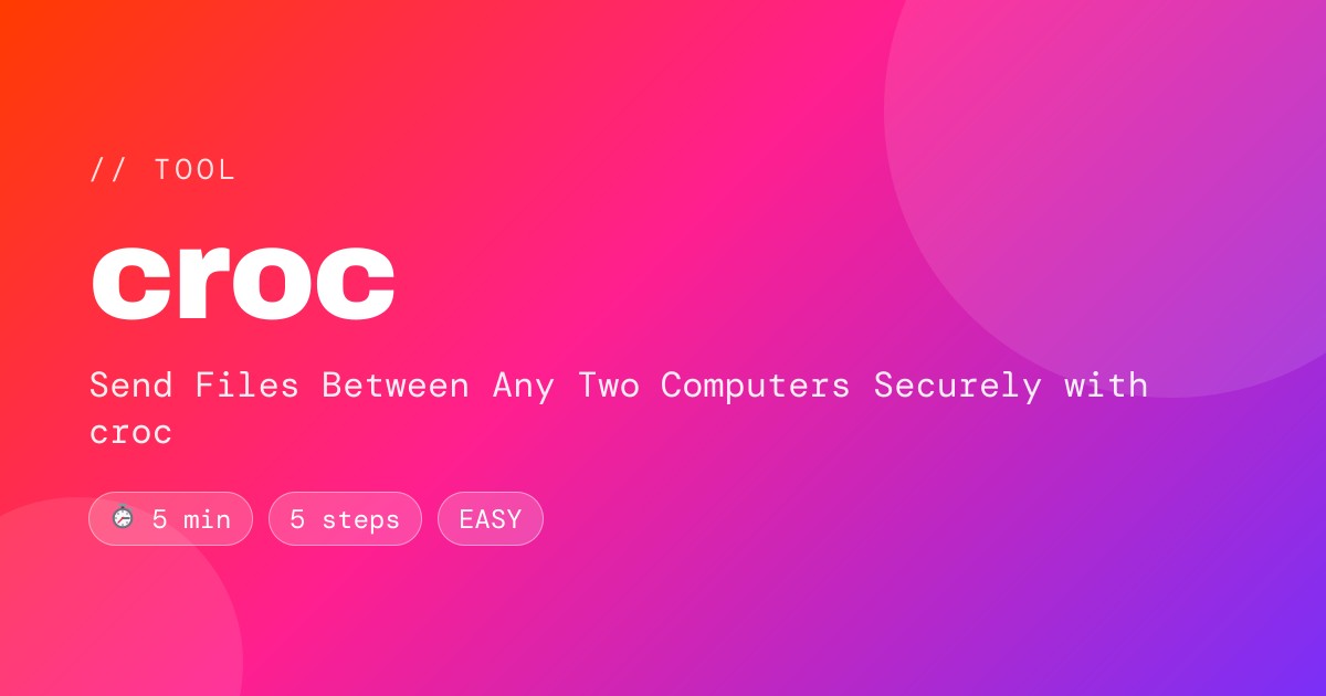 Send Files Between Any Two Computers Securely with croc